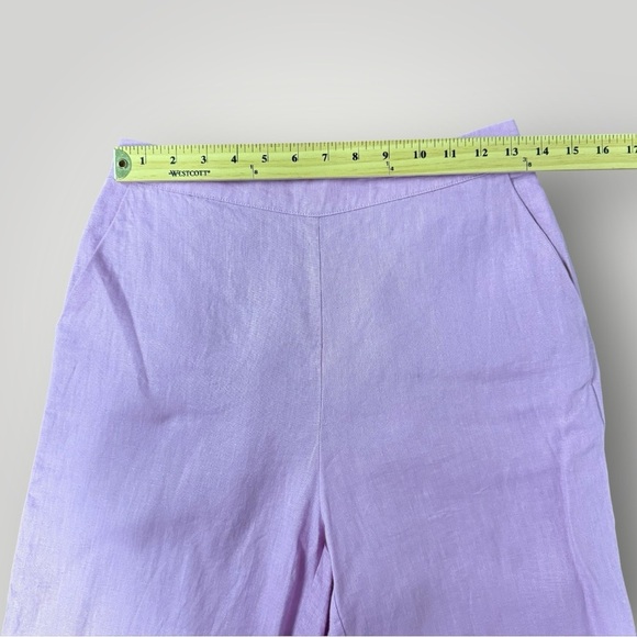 NA-KD Romee Strijd 100% Linen Straight Linen Trousers Lilac Pink Sz Small - Picture 9 of 16